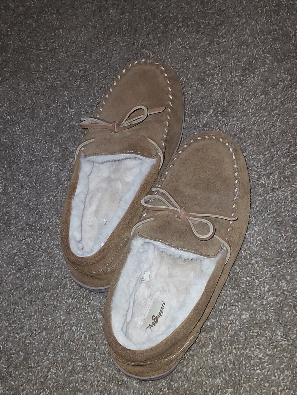 My Slippers Men's Plush-Lined Suede Moccasin Slippers